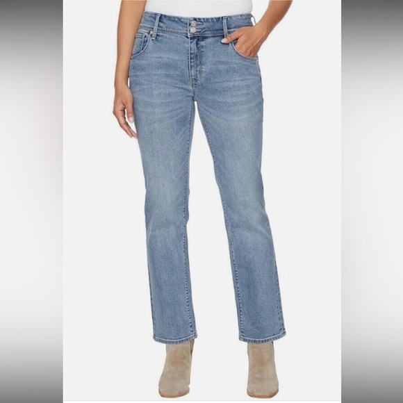 Hudson NWT Mid rise Straight Stretch Blue Denim Jeans with Pockets - Picture 1 of 12